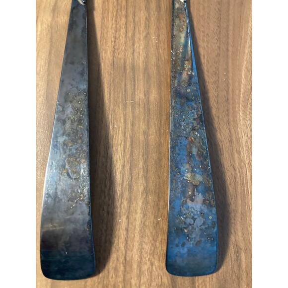 VINTAGE THREE CROWNS SILVERSMITH SALAD SERVING SET FORK & SPOON Storage Bag - Picture 8 of 15